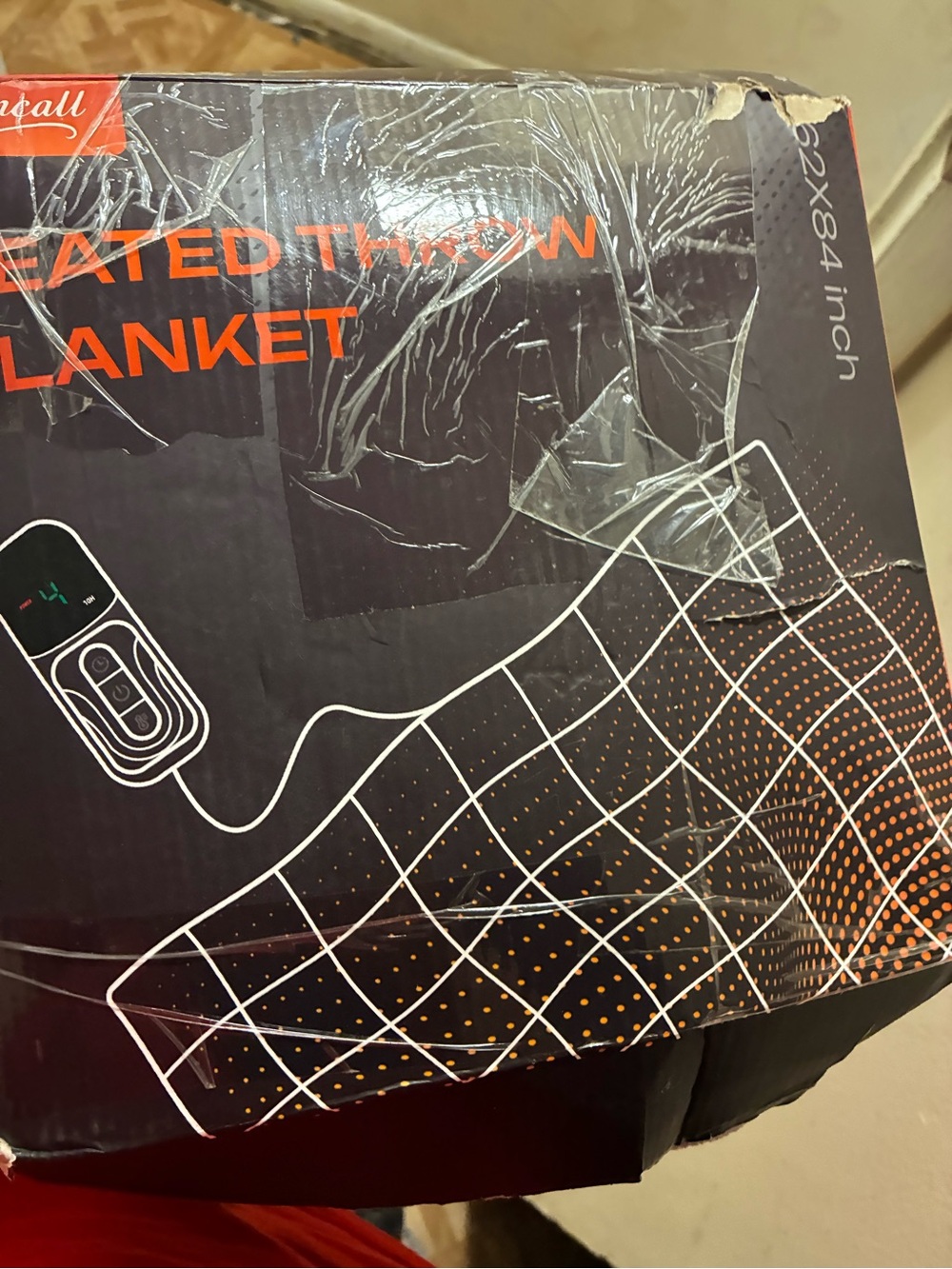 Electric Heated Throw Blanket - Black -